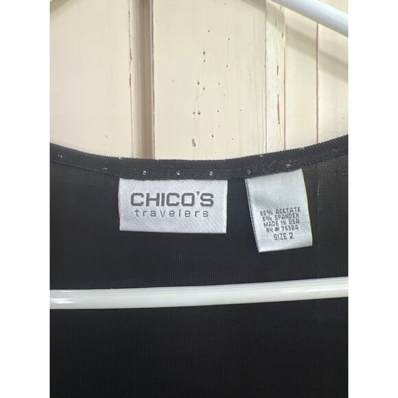 Chico’s Travelers size 2 or medium polkadot midi dress slinky material - Picture 3 of 4